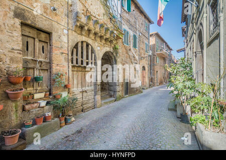 Vue panoramique à Vetralla, village médiéval dans la province de Viterbe, Latium, Italie centrale Banque D'Images