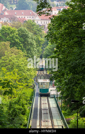Funiculaire de Petrin, à Prague, République Tchèque Banque D'Images