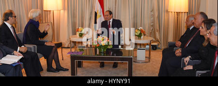 Washington, Washington, USA. 5ème apr 2017. Le président égyptien Abdel Fattah al-Sisi participe à une réunion, à Washington, États-Unis le 5 avril 2017 : Crédit Bureau Président égyptien/APA/Images/fil ZUMA Alamy Live News Banque D'Images