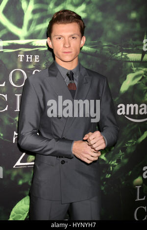 Hollywood, Californie, USA. Le 05 Avr, 2017. Tom Holland au Los Angeles Première de James Gray's La cité perdue de Z le 5 avril 2017 à Hollywood, Californie. Crédit : David Edwards/media/Alamy Punch Live News Banque D'Images