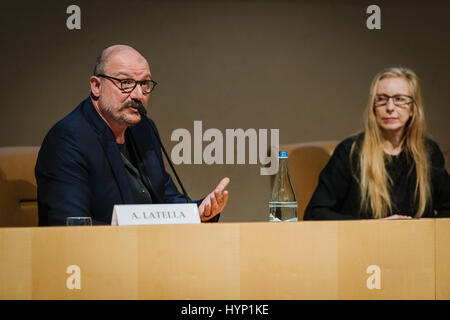 Rome, Italie. 06 avr, 2017. Antonio Latella discussions au cours de la présentation de la conférence Danse, Théâtre et musique de la Biennale de Venise 2017 à l'Auditorium de l'Ara Pacis à Rome, Italie. Credit : Jacopo Landi/éveil/Alamy Live News Banque D'Images