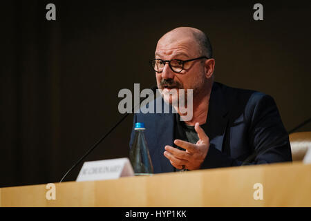 Rome, Italie. 06 avr, 2017. Antonio Latella discussions au cours de la présentation de la conférence Danse, Théâtre et musique de la Biennale de Venise 2017 à l'Auditorium de l'Ara Pacis à Rome, Italie. Credit : Jacopo Landi/éveil/Alamy Live News Banque D'Images