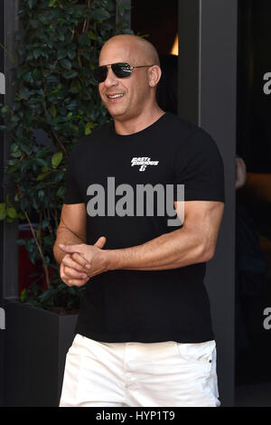 Madrid, Espagne. 6ème apr 2017. L'acteur Vin Diesel au photocall de "Fast & Furious 8' à Madrid. April 6th, 2017. Gtres más información : crédit en ligne Comuniación,S.L./Alamy Live News Banque D'Images