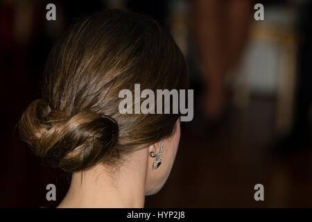 Tokyo, Japon. 06 avril 2017. Reine Letizia d'Espagne au dîner de gala à l'occasion de leur visite officielle au Japon à Tokyo, le jeudi 6 avril 2017. Le deuxième jour de leur circuit 3 jours de Japan Credit : Gtres más información en ligne Comuniación,S.L./Alamy Live News Banque D'Images