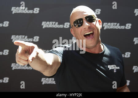 Madrid, Espagne. 6ème apr 2017. VIN DIESEL assiste à la "Fast & Furious 8' photocall à Villamagna Hôtels à Madrid. Crédit : Jack Abuin/ZUMA/Alamy Fil Live News Banque D'Images