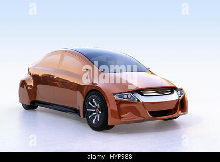 Véhicule autonome sur fond bleu clair. Le rendu 3D image. Banque D'Images