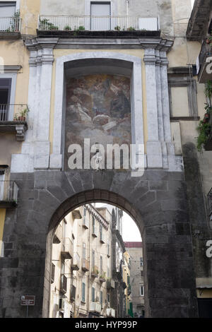 Fresque de la rue de centre historique, à Naples, Italie Banque D'Images