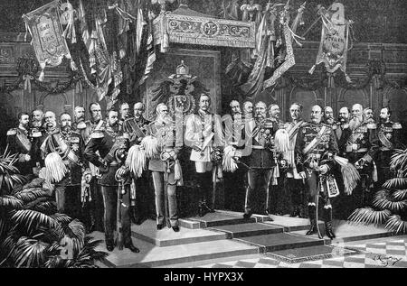 Les princes régnant de l'Allemagne, 1889 Banque D'Images