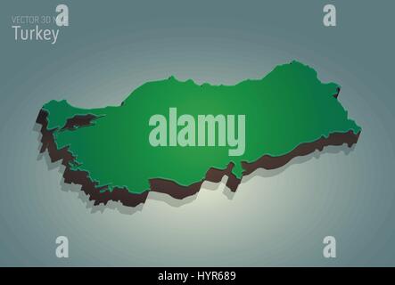 Carte 3d vector illustration de la turquie Illustration de Vecteur