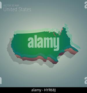 Carte 3d vector illustration d'USA Illustration de Vecteur