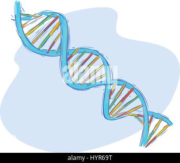 Fond bleu vector illustration d'un ADN Illustration de Vecteur