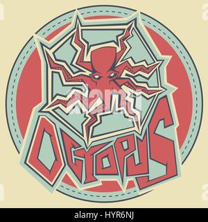 Orgelet graffiti illustration poulpe dessin contour vectoriel Illustration de Vecteur