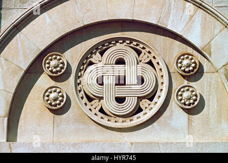 Italie, Friuli Venezia Giulia, Trieste, Synagogue, détail façade par Ruggero e Arduino Berlam architecte date 1912 Banque D'Images