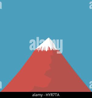 Ombre portée de l'illustration vectorielle, icône de la montagne fuji télévision Illustration de Vecteur
