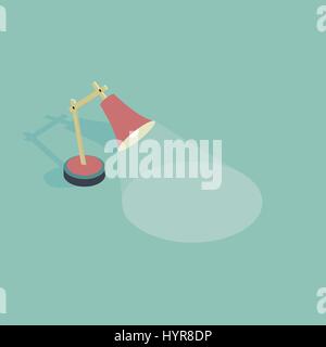 Vector illustration 3D isométrique d'une lampe de bureau Illustration de Vecteur
