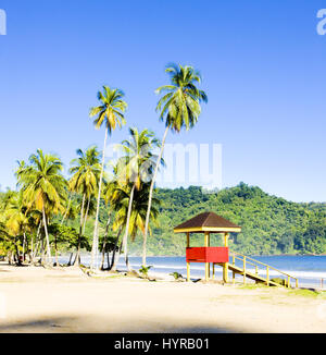 Cabine sur la plage, Maracas Bay, Trinité Banque D'Images