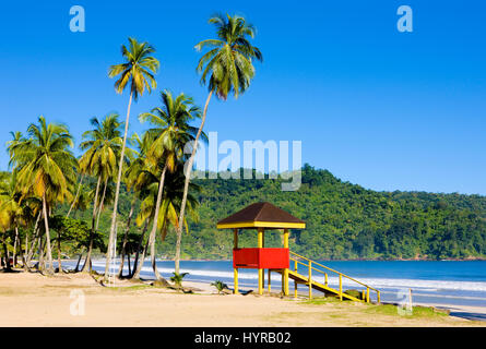 Cabine sur la plage, Maracas Bay, Trinité Banque D'Images