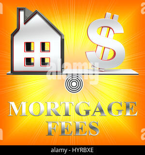 Les frais d'hypothèque Frais de prêt maison montre le rendu 3D Banque D'Images