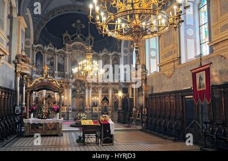 Iconostase de la cathédrale orthodoxe de Saint George peint par Paja Jovanović. Novi Sad Serbie Banque D'Images
