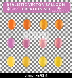 Ballon 3d Vector set création. Changer la couleur et de la transparence des couches et faire de votre nouvelle balloons Illustration de Vecteur