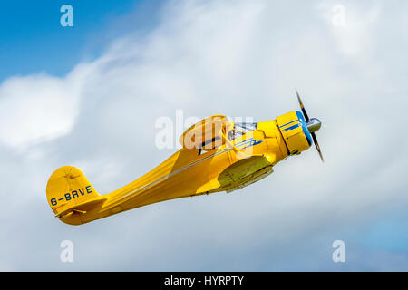 Beech D-17S Staggerwing battant le 1er juillet 2012 à Duxford, España Banque D'Images