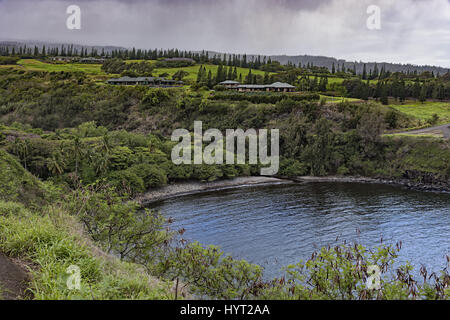 Forêt Tropical Bay et Golf Kapalua West Maui Hawaii USA Banque D'Images