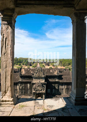 Vue de l'élévation verticale Angkor au Cambodge. Banque D'Images