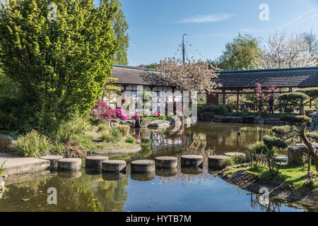 Jardin japonais sur l'île de Versailles à Nantes, France Banque D'Images