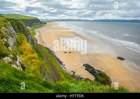 La vue à partir de la côte d'Antrim comté Temple Mussenden Banque D'Images