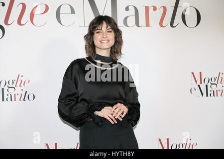 Rome, Italie. 06 avr, 2017. Photocall de "oglie e marito' un film par Kasia Smutniak avec Simone Godano, Pierfrancesco Favino, Valerio Aprea. Credit : Lucia Casone/Pacific Press/Alamy Live News Banque D'Images