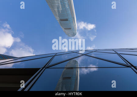 L'International Finance Centre est un gratte-ciel et un système intégré de développement commercial sur le front de mer de Hong Kong's Central District. Banque D'Images