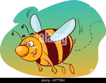 Vector illustration d'un dessin de flying bee Illustration de Vecteur