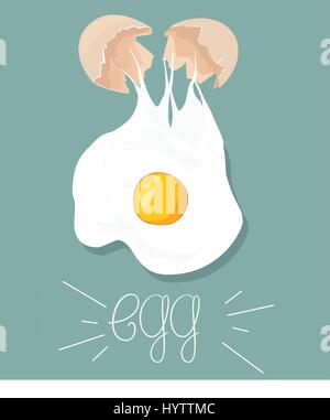 Fond blanc vector illustration d'un oeuf cassé Illustration de Vecteur