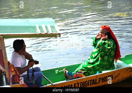 Cachemire, Photoshoot modélisation, Lac Dal, le Paradis sur Terre, (photo Copyright © par Saji Maramon) Banque D'Images