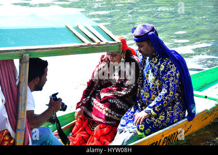 Cachemire, Photoshoot modélisation, Lac Dal, le Paradis sur Terre, (photo Copyright © par Saji Maramon) Banque D'Images