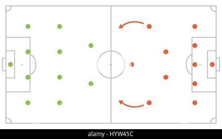 Terrain de football scheme Illustration de Vecteur