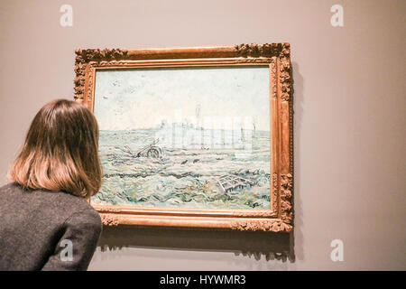 Melbourne, Australie. Apr 27, 2017. Champ couvert de neige avec une herse, 1890 Saint Remy.  : Un essai de Van Gogh et les saisons exposition à la National Gallery of Victoria dispose d''œuvres majeures de l'impressionniste hollandais Vincent Van Gogh reflétant les quatre saisons : Crédit amer ghazzal/Alamy Live News Banque D'Images