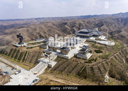 Wuzhon Wuzhon, Chine. 5ème apr 2017. Wuzhong, CHINE 5 Avril 2017 : (usage éditorial uniquement. Chine OUT) .La Gorge Qingtong Wuzhong, dans le nord-ouest de la Chine, région autonome du Ningxia Hui, avril 4th, 2017. Crédit : SIPA Asie/ZUMA/Alamy Fil Live News Banque D'Images