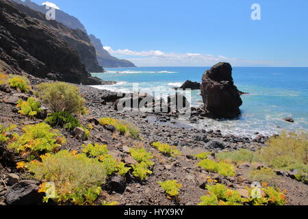 ALOJERA, LA GOMERA, Espagne : La Playa del Trigo près de Alojera Banque D'Images