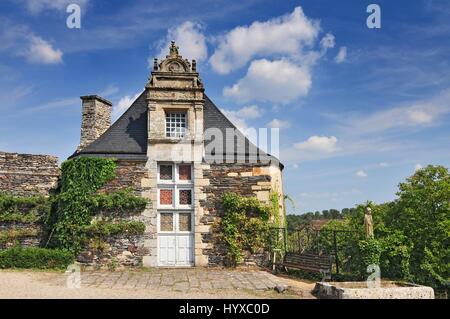 Château de Rochefort-en-Terre Bretagne dans le nord-ouest de la France. Banque D'Images