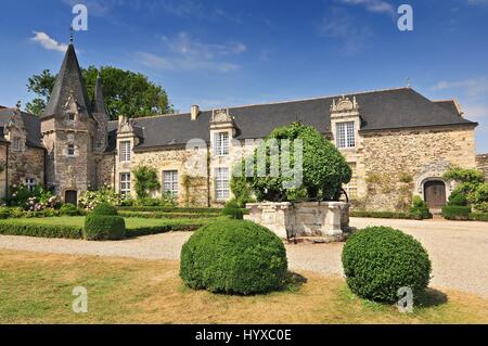 Château de Rochefort-en-Terre Bretagne dans le nord-ouest de la France. Banque D'Images