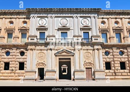 Palais de Charles V., l'Alhambra de Grenade. L'Andalousie, espagne. Banque D'Images