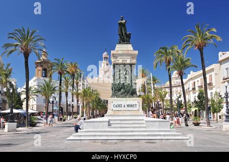 Monument en l'honneur de Segismundo Moret y Prendergast, homme politique et écrivain espagnol Cadix, Andalousie, espagne. Banque D'Images