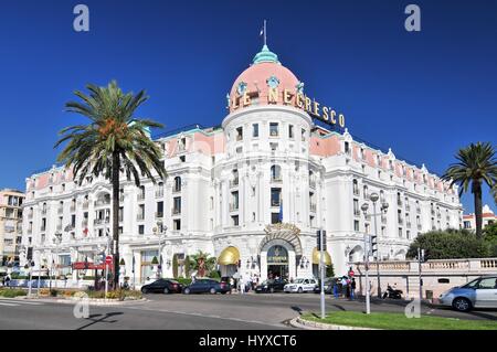 Le Negresco Hotel sur la Place d'Anglais, Nice, Côte d'Azur, France Banque D'Images