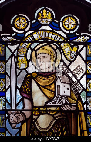 Saint Victor vitraux dans la cathédrale de Bristol, Royaume-Uni Banque D'Images