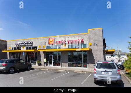 SPRINGFIELD, ou - 31 mars 2017 : Porte Cafe Yumm extérieur de l'immeuble à Springfield Oregon. Banque D'Images