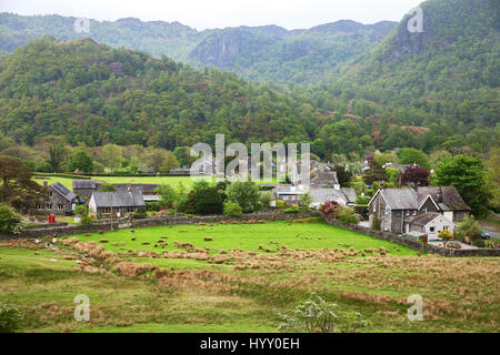 Village de Lake District, Cumbria, Angleterre, Royaume-Uni. Banque D'Images