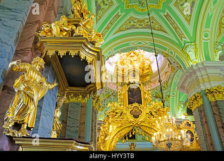 Forteresse Pierre et Paul intérieur de l'église à Saint-Pétersbourg, en Russie. Banque D'Images