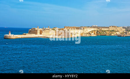 Brise-lames à Fort Ricasoli de Kalkara à Grand Harbour, La Valette, Malte Banque D'Images