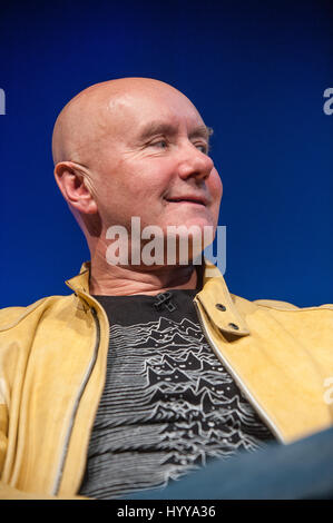 Irvine Welsh, écrivain écossais, sur scène à l'Edinburgh International Book Festival. 24 août 2014. Irvine Welsh est l'auteur de best-seller nove Banque D'Images